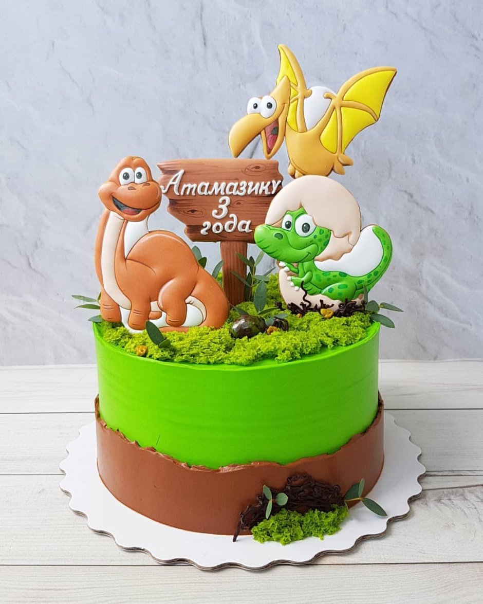 Бенто тортики детские с динозавром
