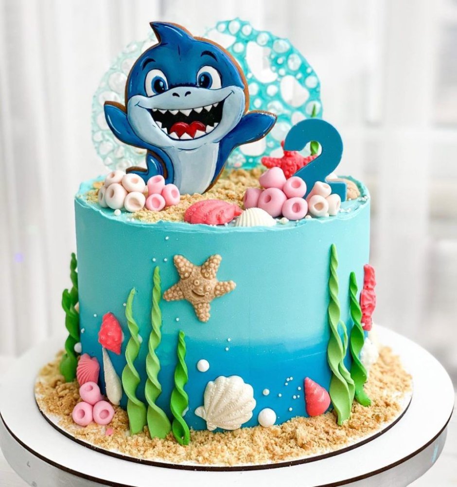 Герои акулята Беби Шарк торт