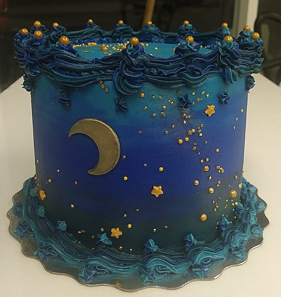 Торт с луной и звездами
