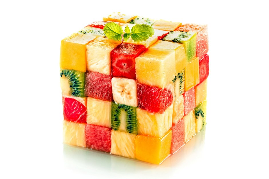 Кубики из фруктов