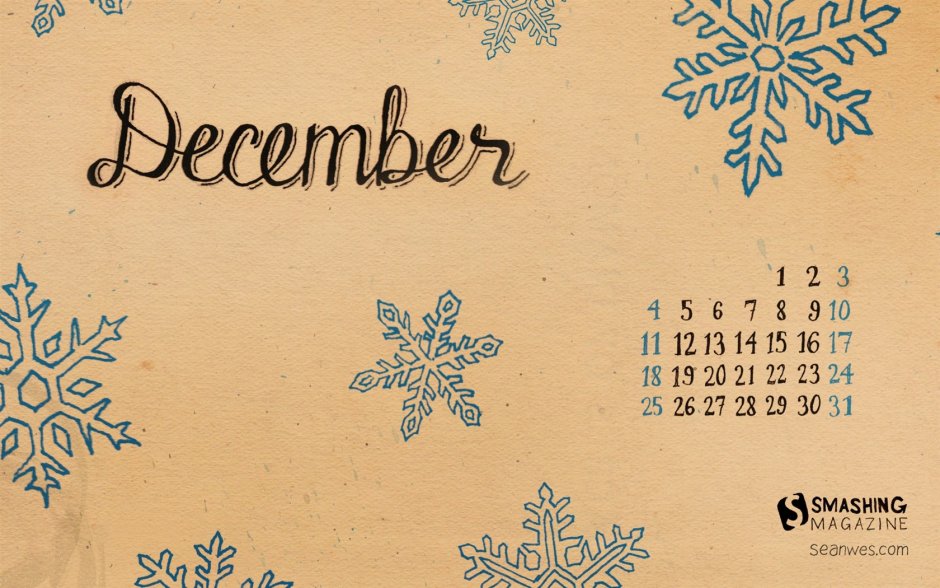 Обои декабрь календарь