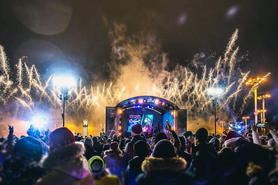Новогодняя Москва ВДНХ ночь