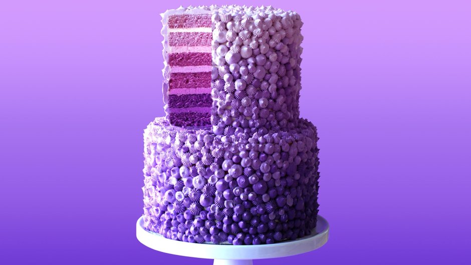 Сиреневый торт для девочки на день рождения