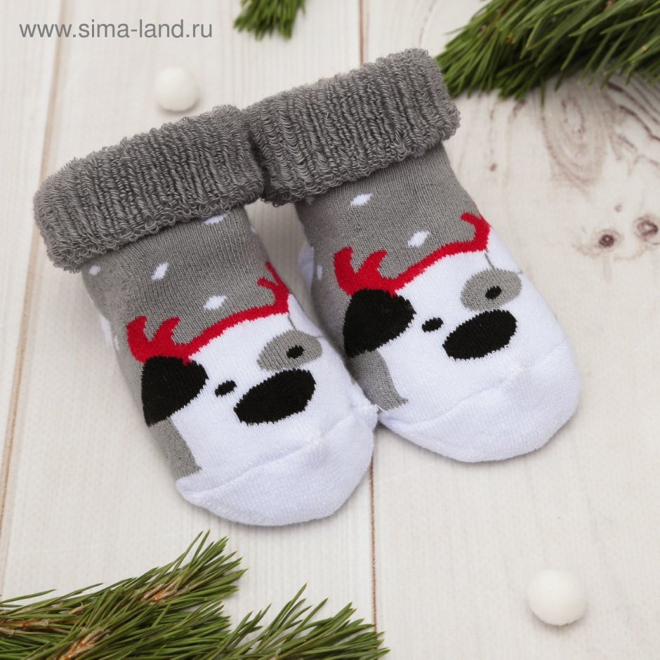 Детские теплые новогодние носки