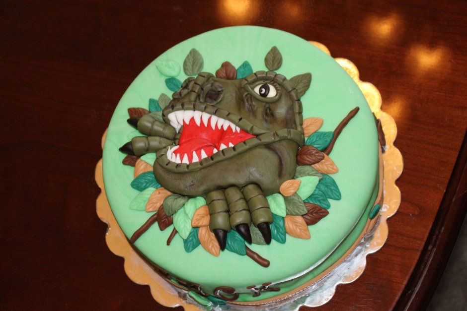 Торт с динозаврами для мальчика 9 лет
