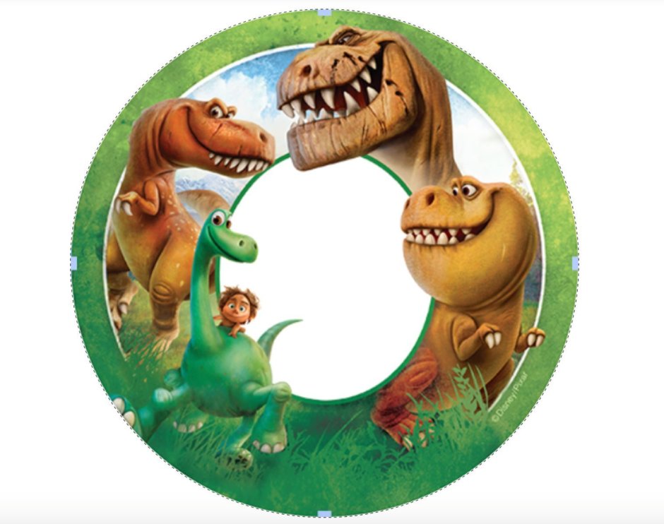Динозавры в круглой рамке