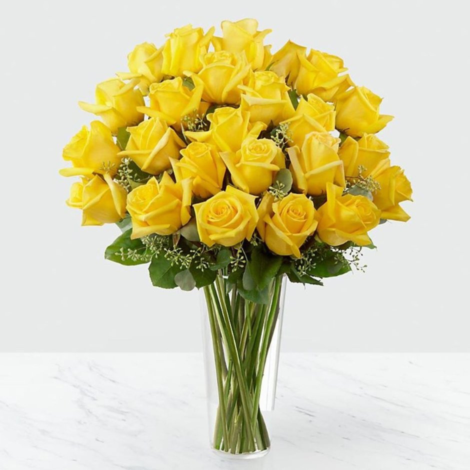 Флорико 35 желтых роз, 50 см