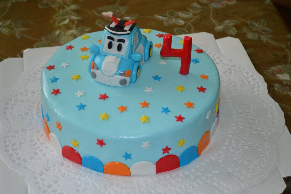 Торт Поли Робокар для мальчика 4 года