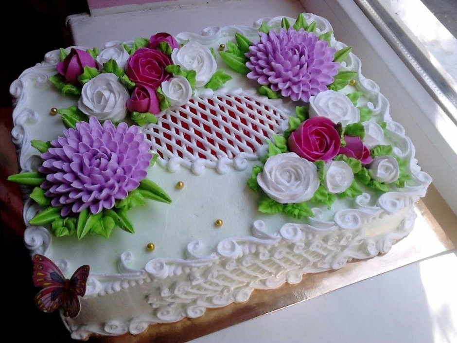 Обложка книги для торта с цветами