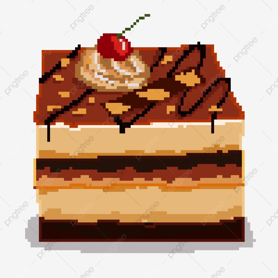Пиксель арт кусок торта