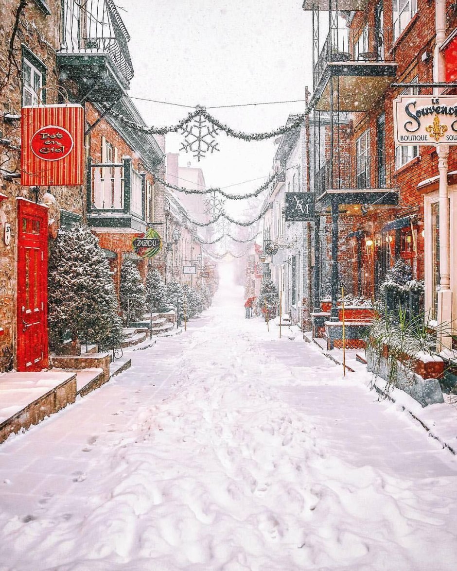 Квебек Канада зима улицы