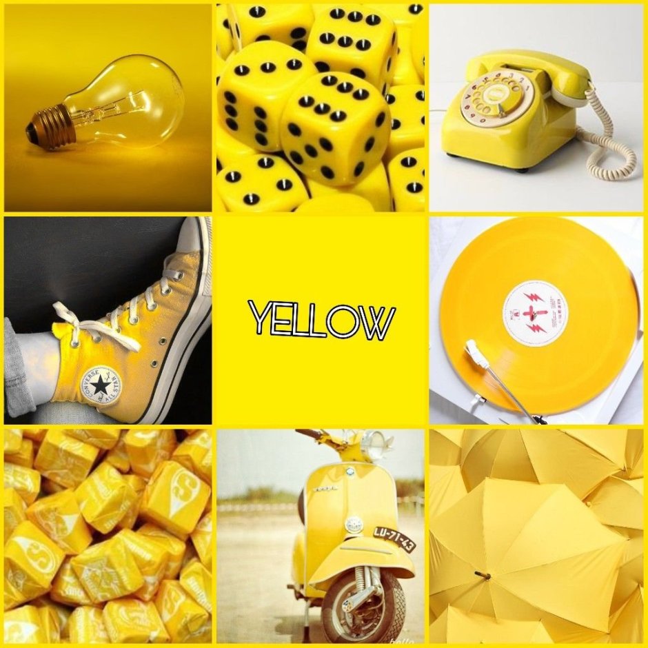 Желтый цвет коллаж