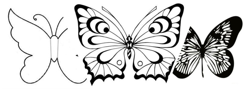 Трафарет бабочки на прозрачном фоне