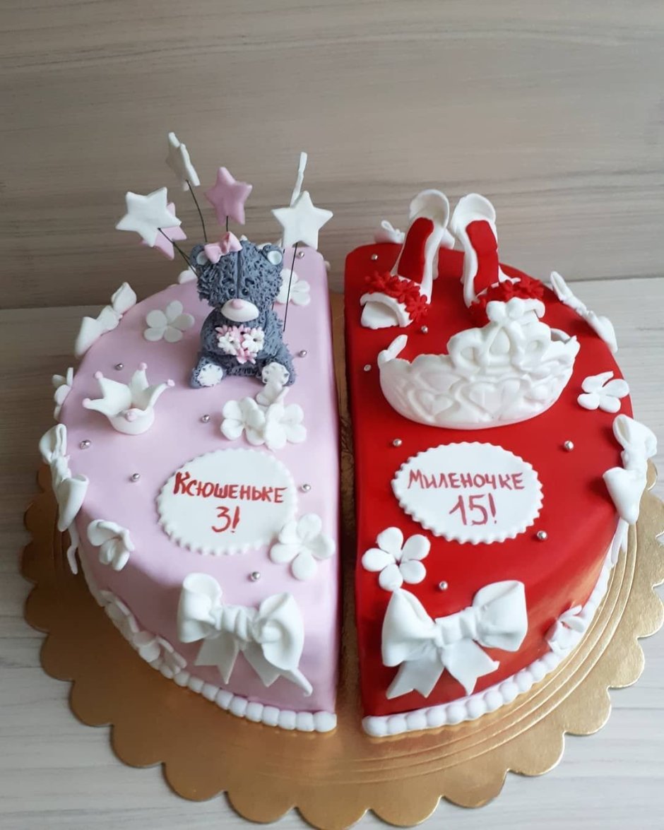 Декор торта для двойняшек