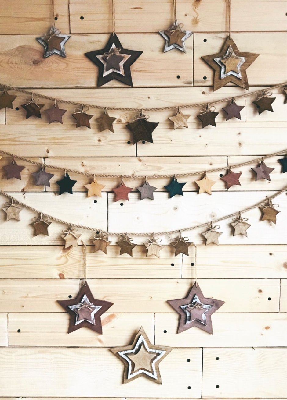 Деревянная звезда для декора