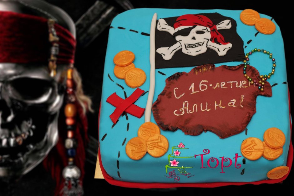 Надпись на торте для пирата