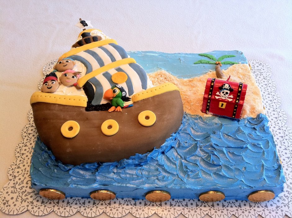 Торт в пиратском стиле для мальчика