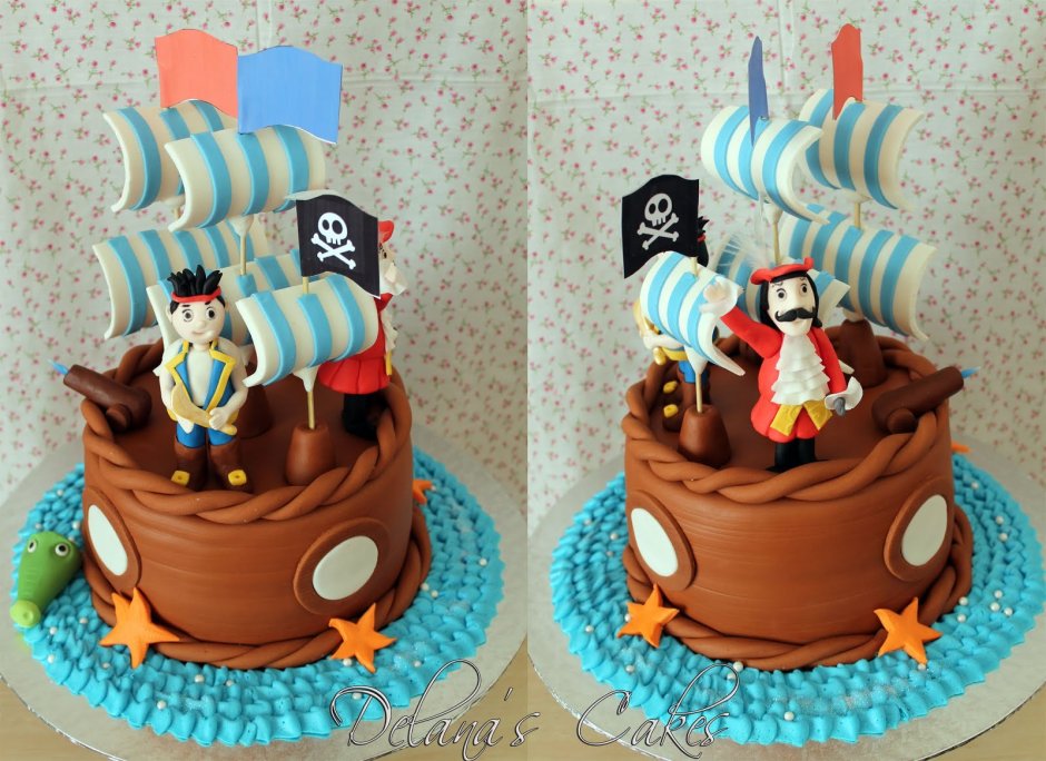 Пиратский торт мастика