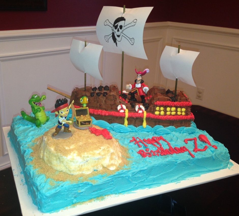 Детский яркий пиратский торт