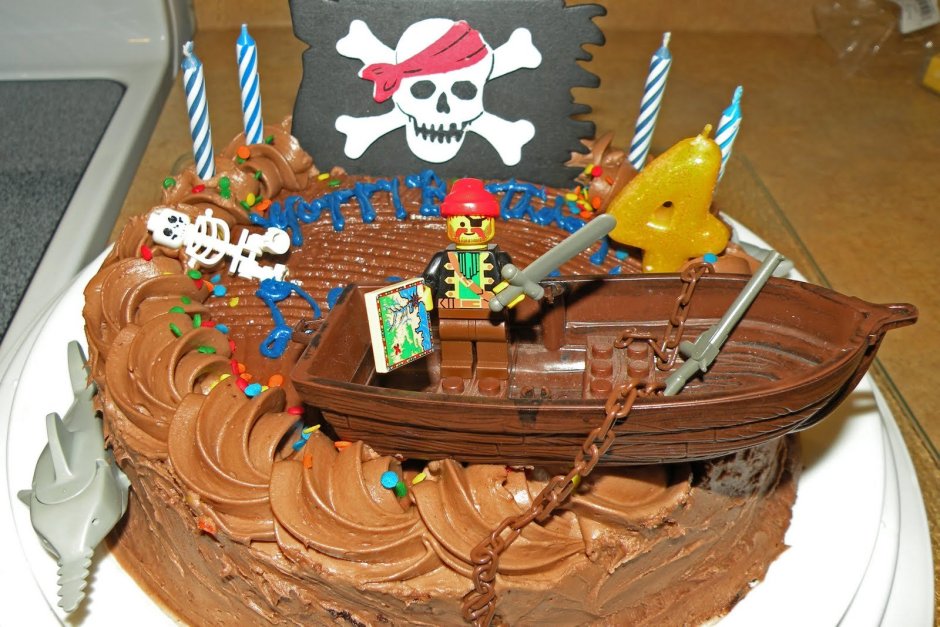 Пиратский торт прямоугольный печать