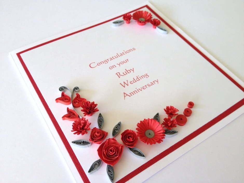 Рубиновая свадьба открытки