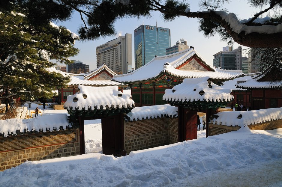 Кёнджу Южная Корея зимой
