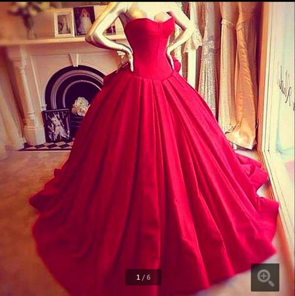 Красная атласная юбка