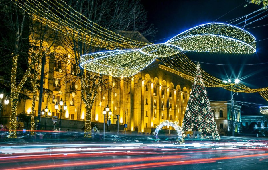 Грузия Тбилиси зимой Рождество