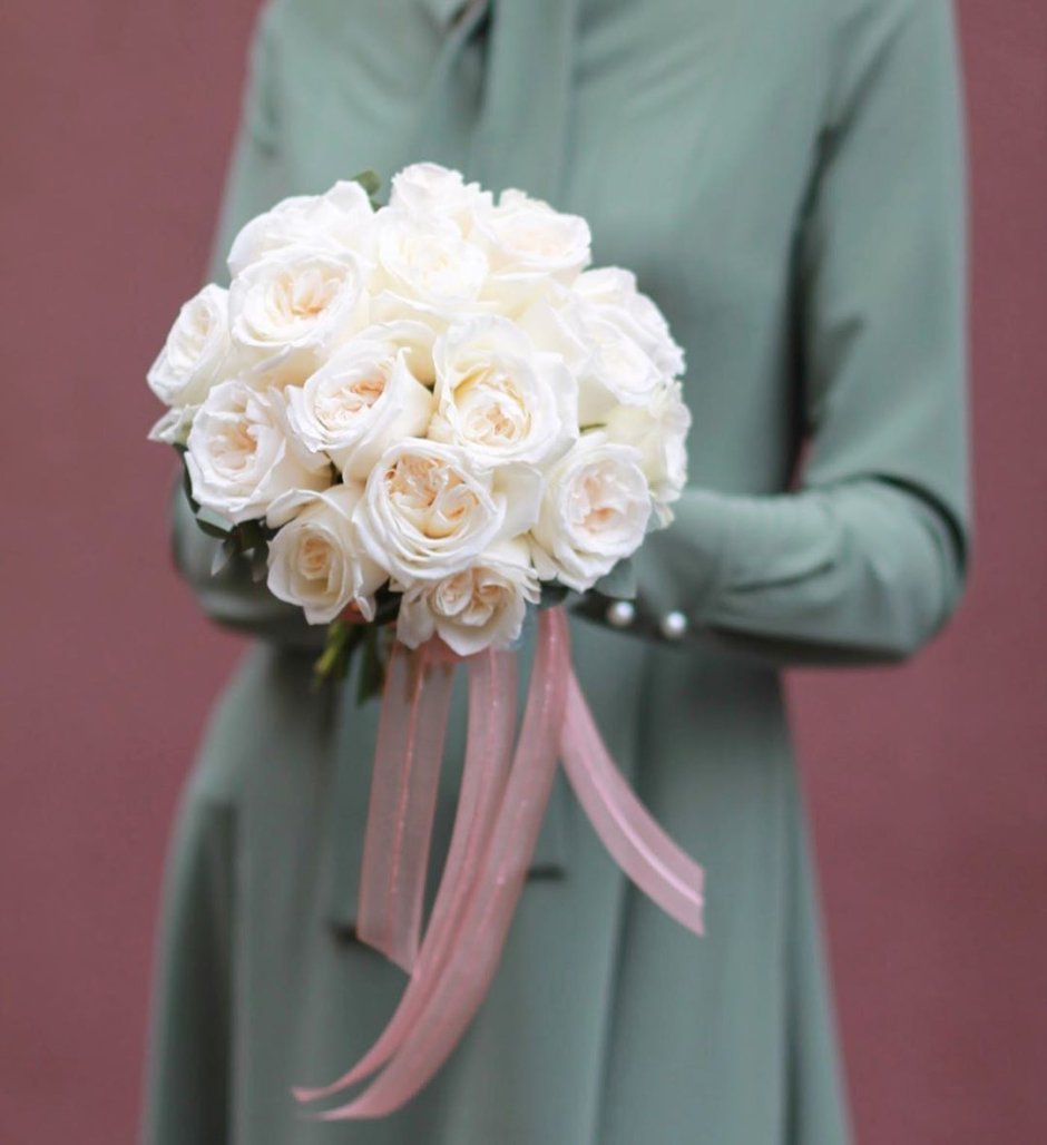 Свадебные букеты с розой Уайт Охара