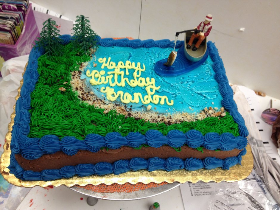 Торт папе на день рождения рыбалка