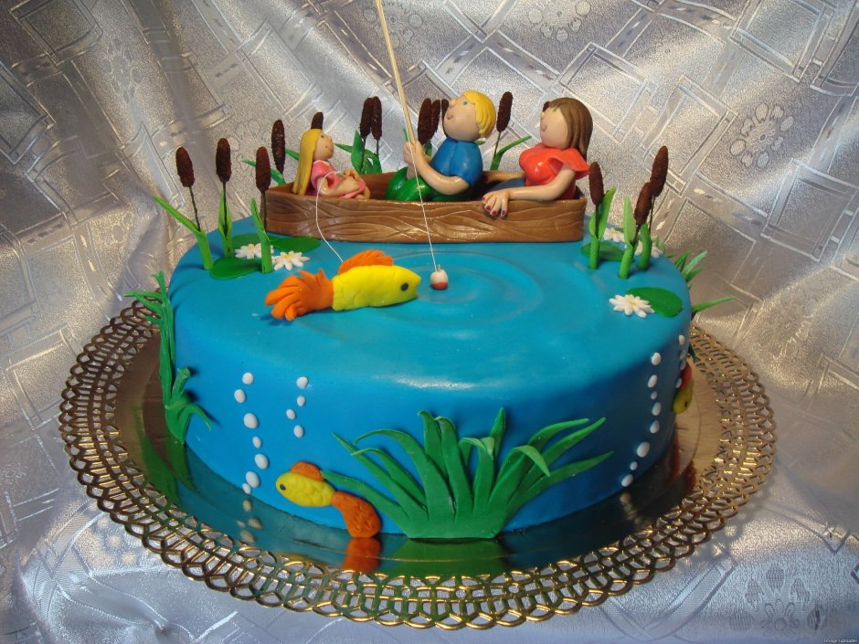 Торт с тематикой рыбалки