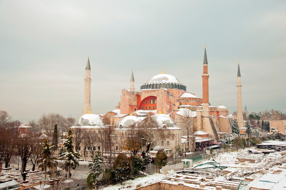 Истамбул город в Турции зима