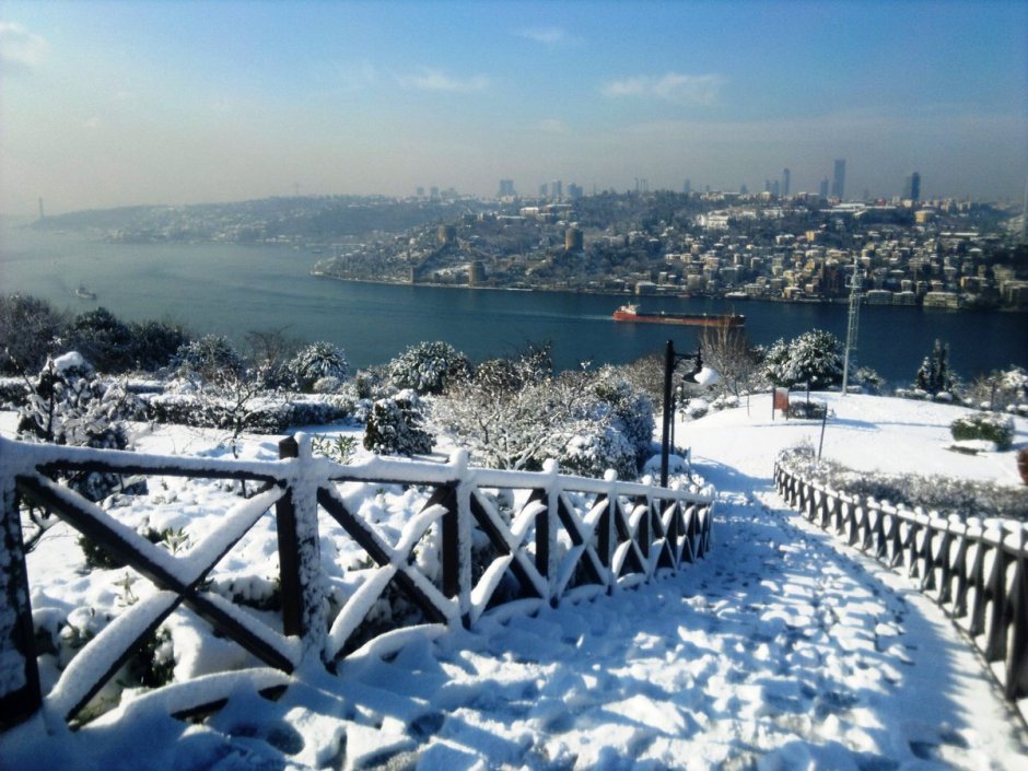 Зимний Стамбул Босфор