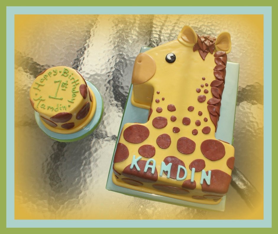 Детский торт с жирафом
