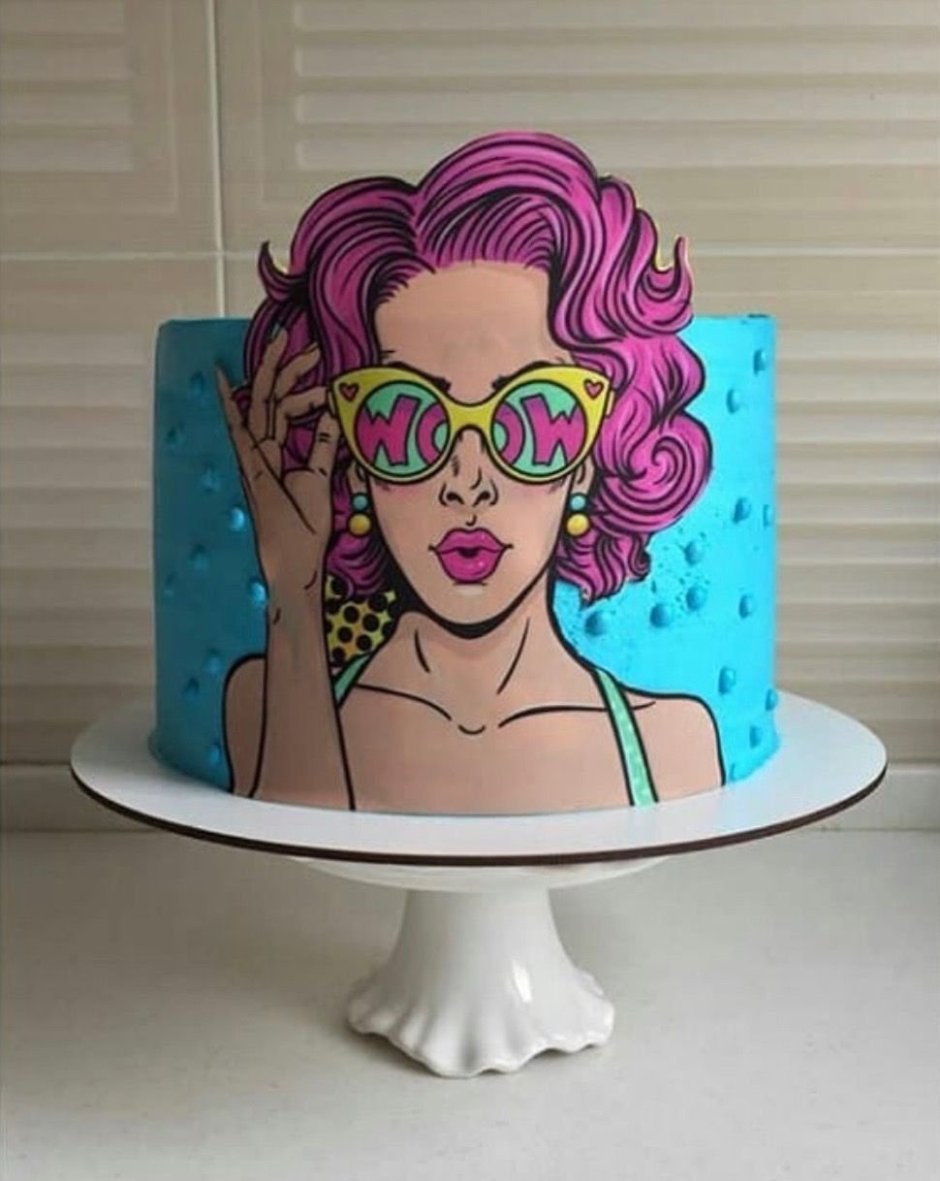 Украшение торта в стиле поп арт