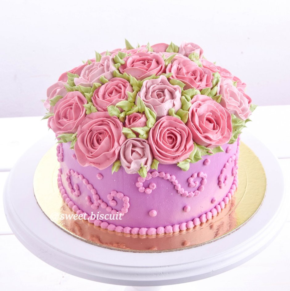 Торт кремовый букет цветов