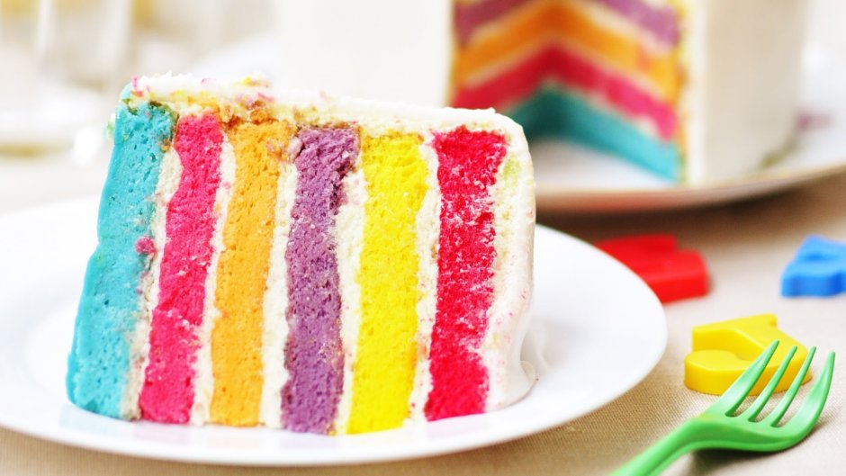 Торт с разноцветной начинкой