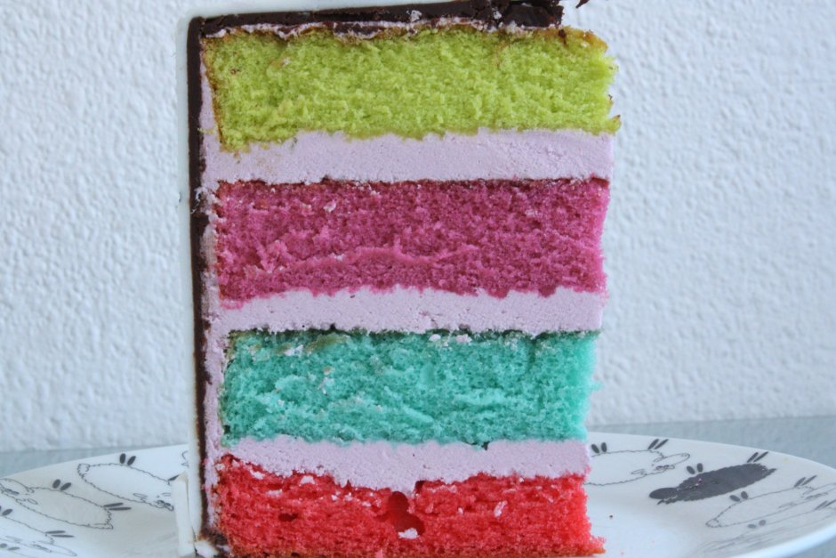 Цветной бисквит для торта