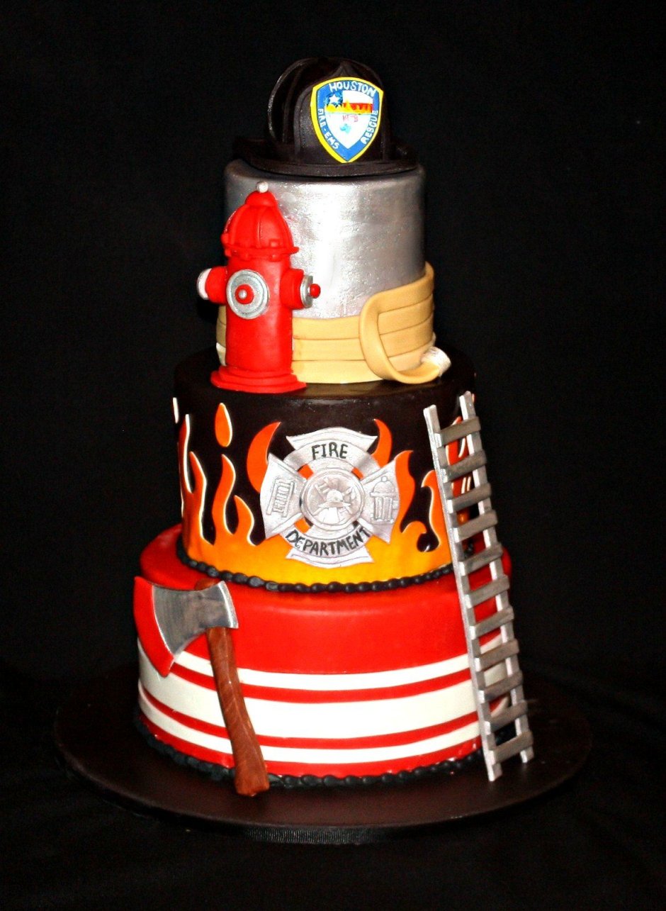 Торт в стиле пожарных