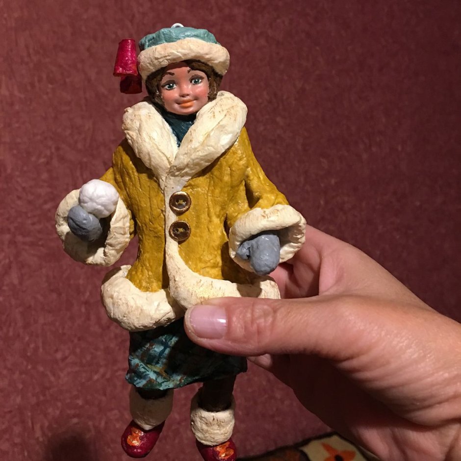 Кукла ватная елочная игрушка