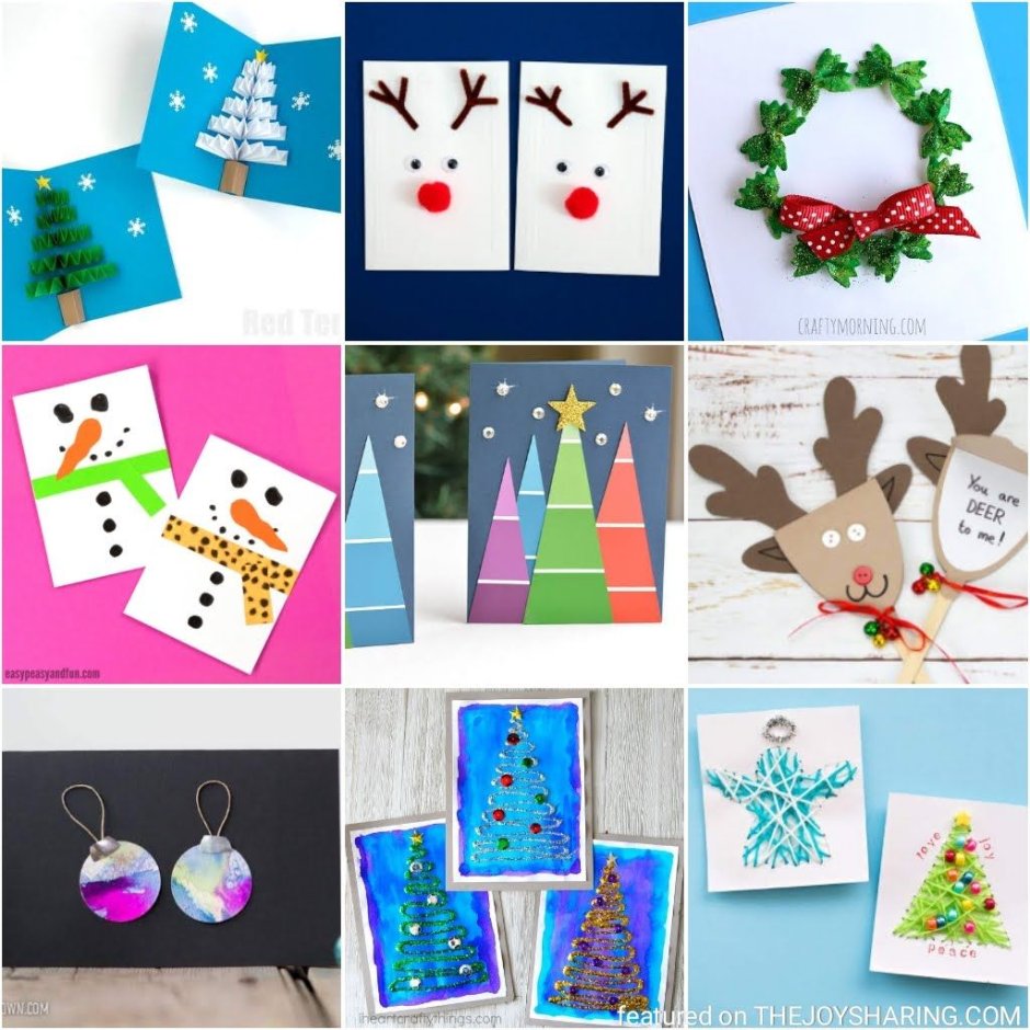 Christmas Cards Handmade for Kids шаблоны