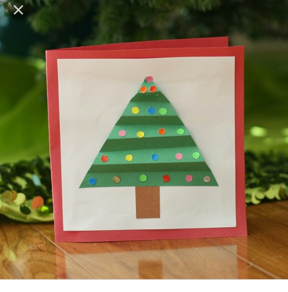 Новогодняя открытка елка своими руками для детей