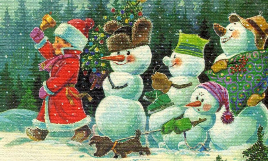 Снеговик открытка СССР