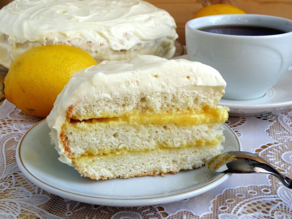 Лимонный пирог с маскарпоне
