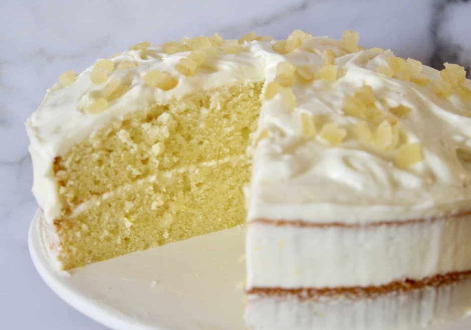 Лимонный торт из печенья без выпечки
