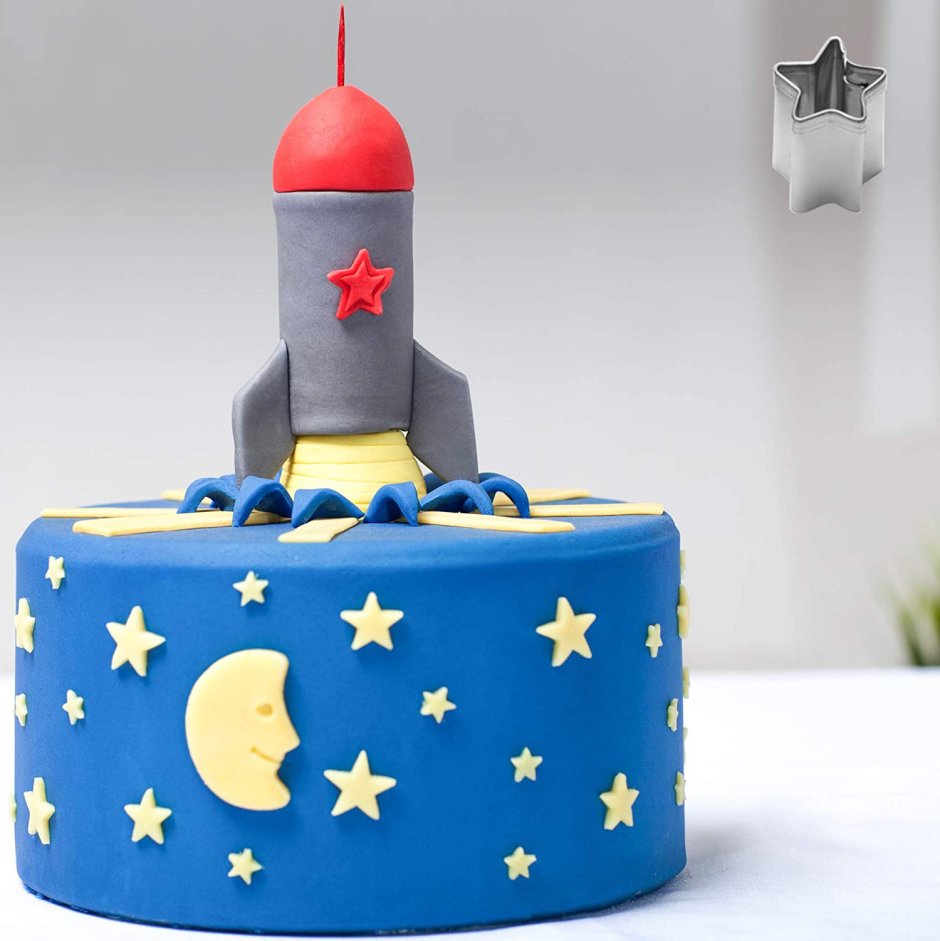 Синяя ракета для торта