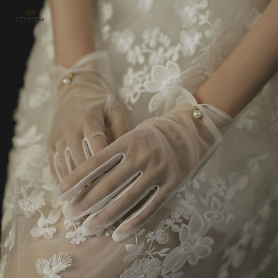 Перчатки Свадебные длинные атласные