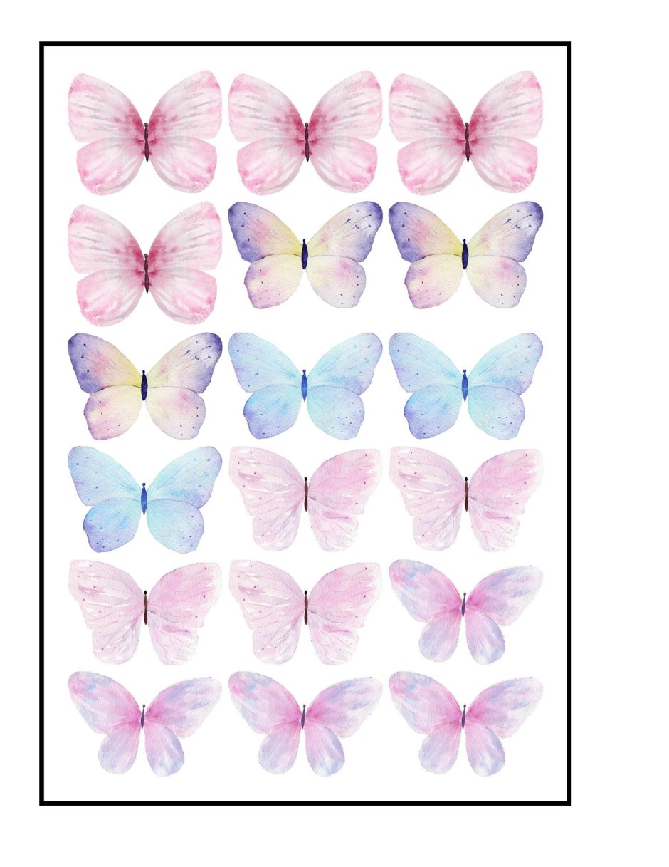 Бабочки для печати на сахарной бумаге