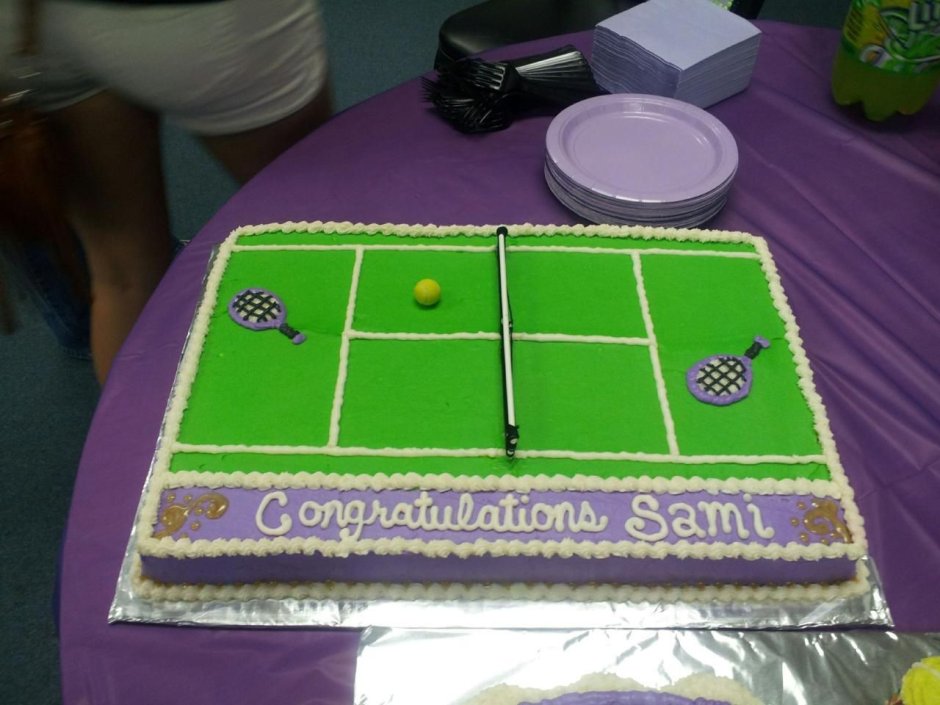 Торт с дизайном для тенниса