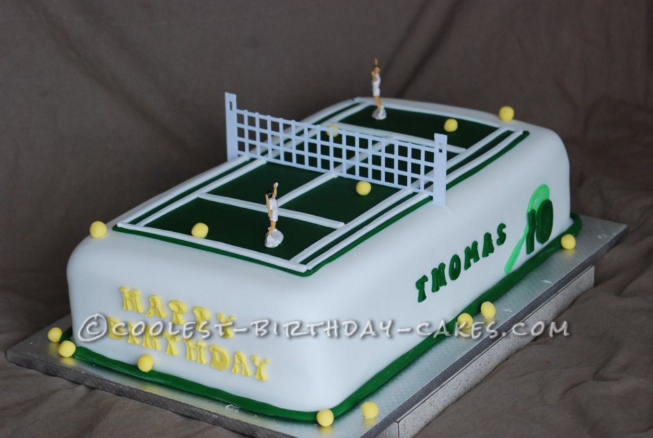 Торт в виде теннисного корта